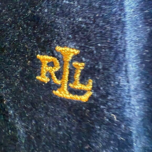 Lauren Ralph Lauren Womens Jacket Full Zip Hoodie Velvet Gold Crest PETITE L - Picture 2 of 11